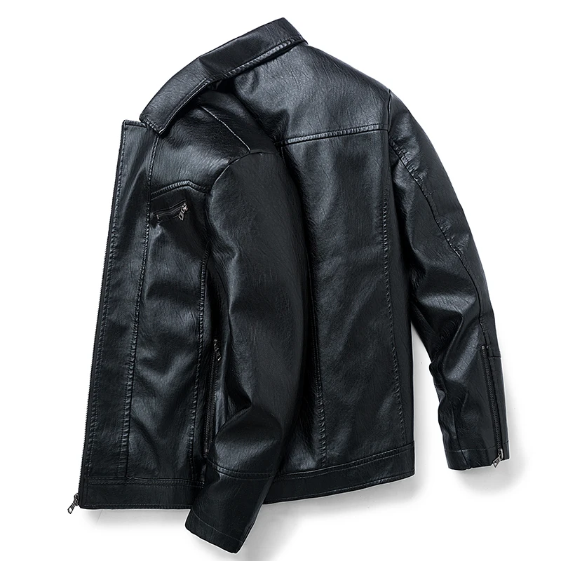 5XL Men Brand New Casual Motorcycle Leather Jacket Coat Men PU Leather Jackets Jaqueta De Couro Masculina Leather Coats Men Plus