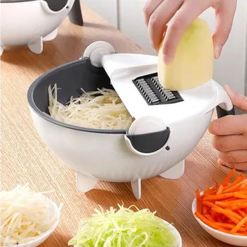 

Magic Rotate Vegetable Cutter With Drain Basket Kitchen Veggie Fruit Shredder Grater Slicer Potato Carrot Grater Kitchen Tools