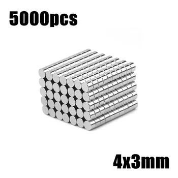 

5000pcs 4x3mm Super Powerful Strong Bulk Small Round NdFeB Neodymium Disc Magnets Dia 4mm x 3mm N35 Rare Earth NdFeB Magnet