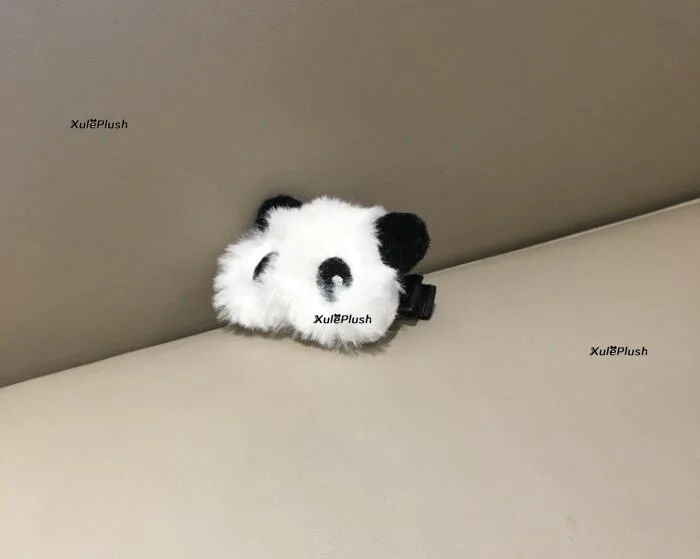 hair clip Мини 3-4 см маленькая панда плюшевая игрушка, 3 дизайна, галстук для волос, повязка для волос милая панда плюшевая кукла - Цвет: hair clip