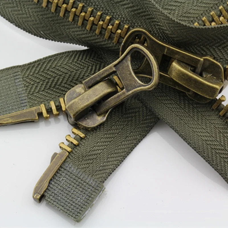 8# 70-120cm Metal Zipper Double Slider Open End Two Way Zip for