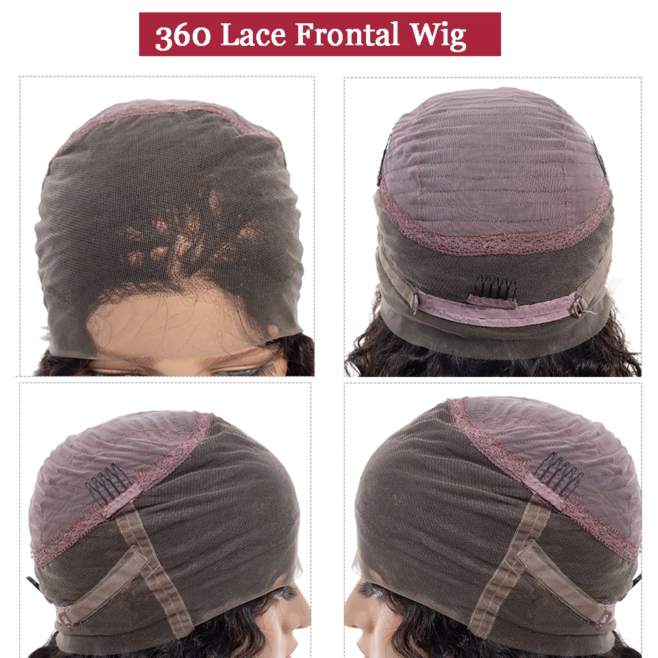 Body Wave 360 Lace Frontal Human Hair Wig Peruvian Remy 130 150 180 Density For Winter Women Lace Wigs High Ratio