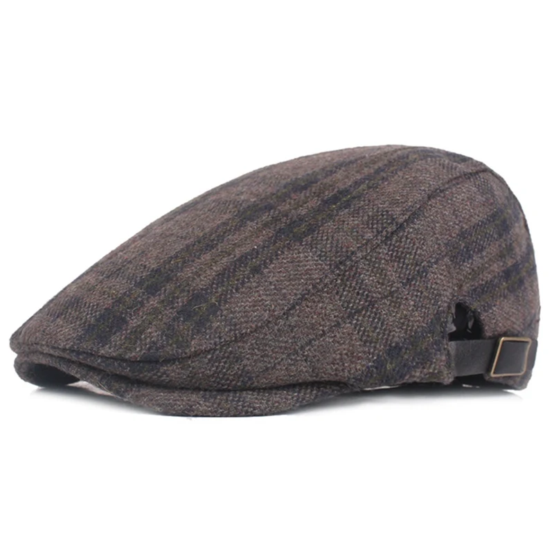 DG Новая модная шерстяная твидовая Кепка Newsboy для мужчин и женщин, мужская шапка с узором в елочку, Шерстяная кепка Apple, восьмипанельная Кепка таксиста - Цвет: DG