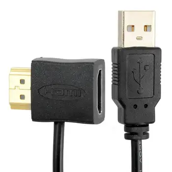 

90 Degree Angle HDMI To USB Cable USB Adapter To HD Displayport Datum Cable Cord USB Plug Connection Support For TV DVD PC TXTB1