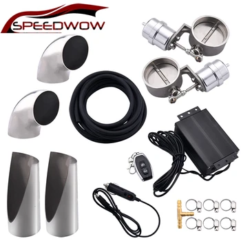 

SPEEDWOW Stainless Steel Exhaust Control Valve Set Cutout 2.5" 63mm Pipe Close Style+Vacuum Actuator+Wireless Remote Controller