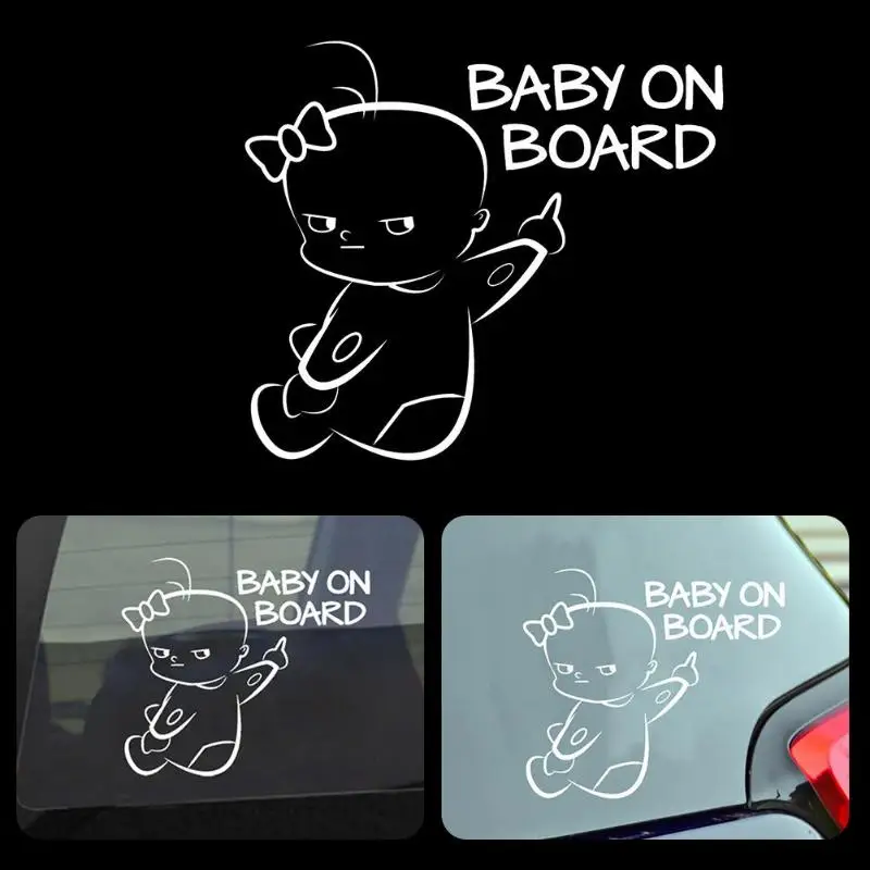 

PET BABY ON BOARD Funny Car Sticker Reflective Warning Sign Decal Auto Decoration 160x140x2mm White Line Appearance
