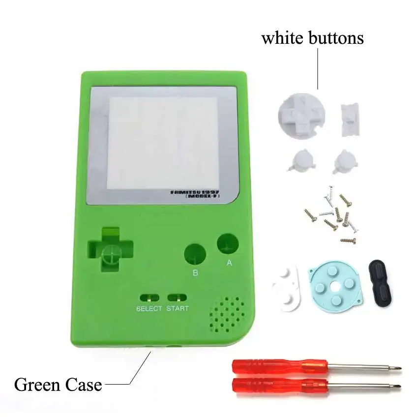 YuXi полный Чехол Корпус Замена для Gameboy Карманная игровая консоль для GBP оболочка с кнопками Набор отверток Инструменты - Цвет: green