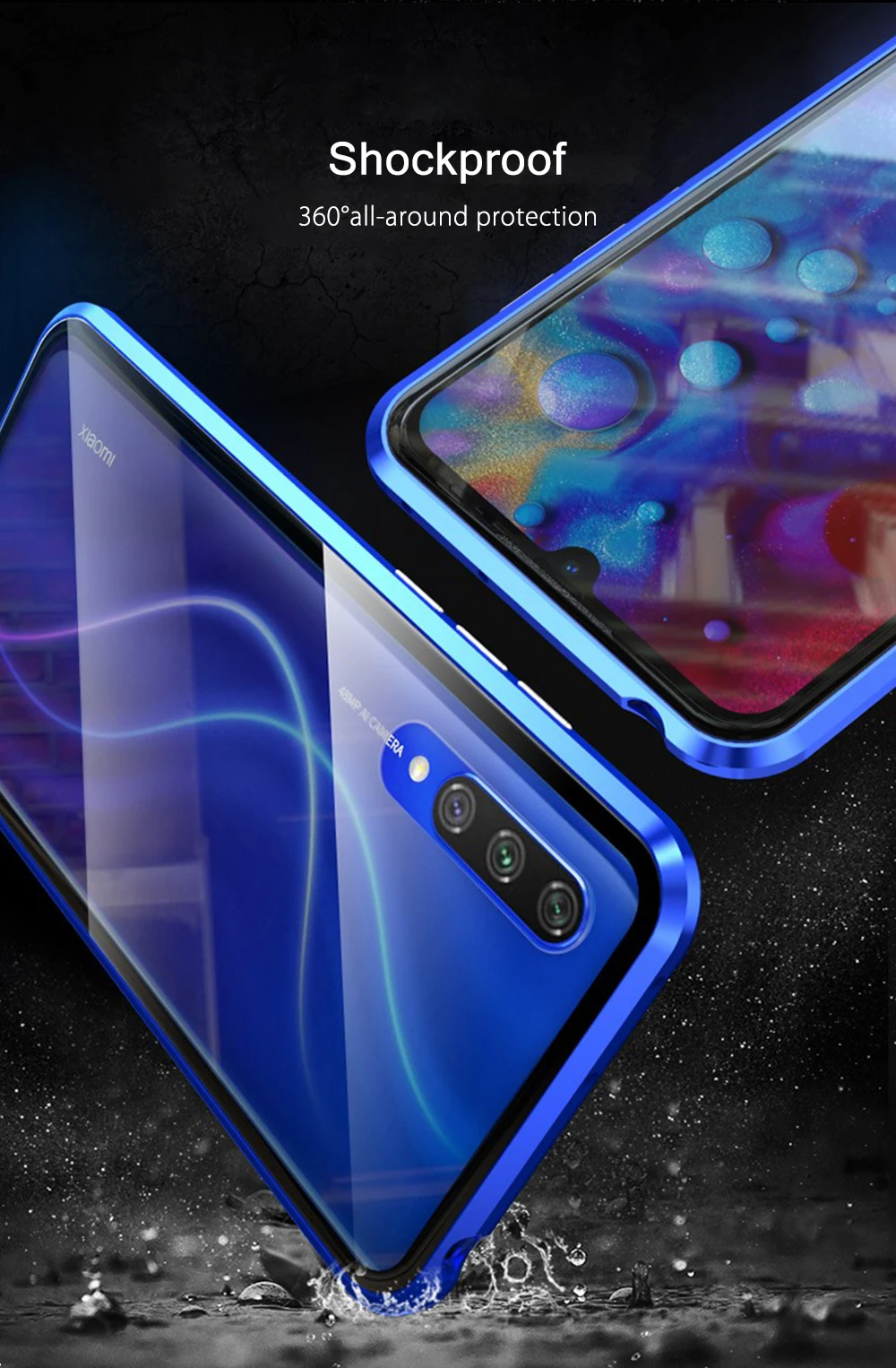 Магнитный чехол для Xiaomi mi 9 Lite, чехол mi A3, двусторонний, закаленное стекло, полная защита, чехол для Xiaomi mi A3 mi 9 Lite, чехол