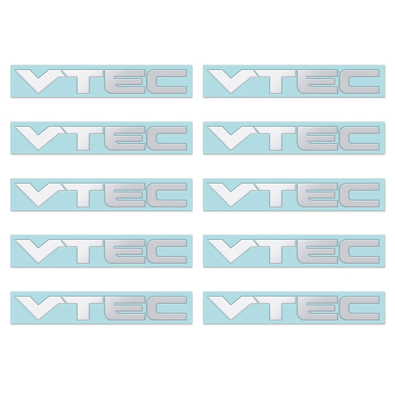 10 шт. 3D автостайлинг красный серебристый VTEC логотип металлическая эмблема никель наклейка из сплава для Honda Civic Accord Odyssey Spirior CRV SUV - Название цвета: Silver 10PCS