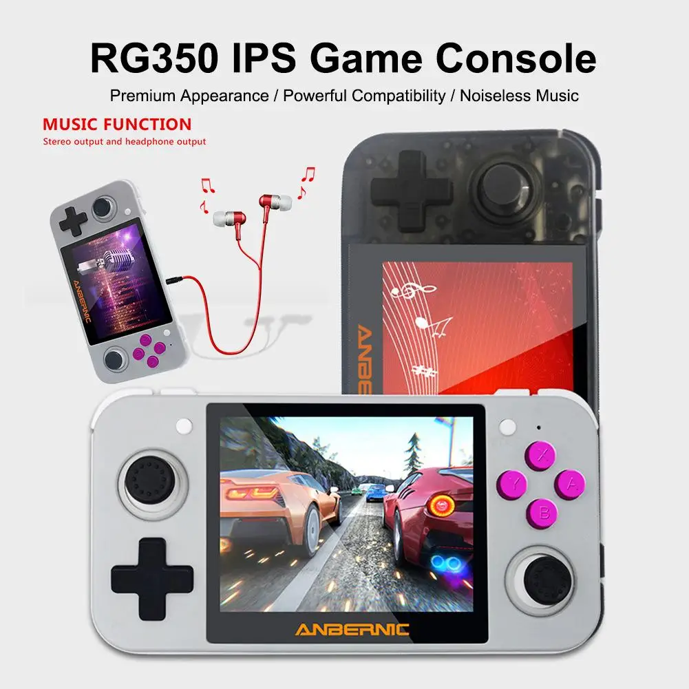

3" Color Screen Handheld Gaming Device DDR2 512M+16G 2500mAh RG350 IPS Games Retro Console Pocket Gamepad Support 128G TF