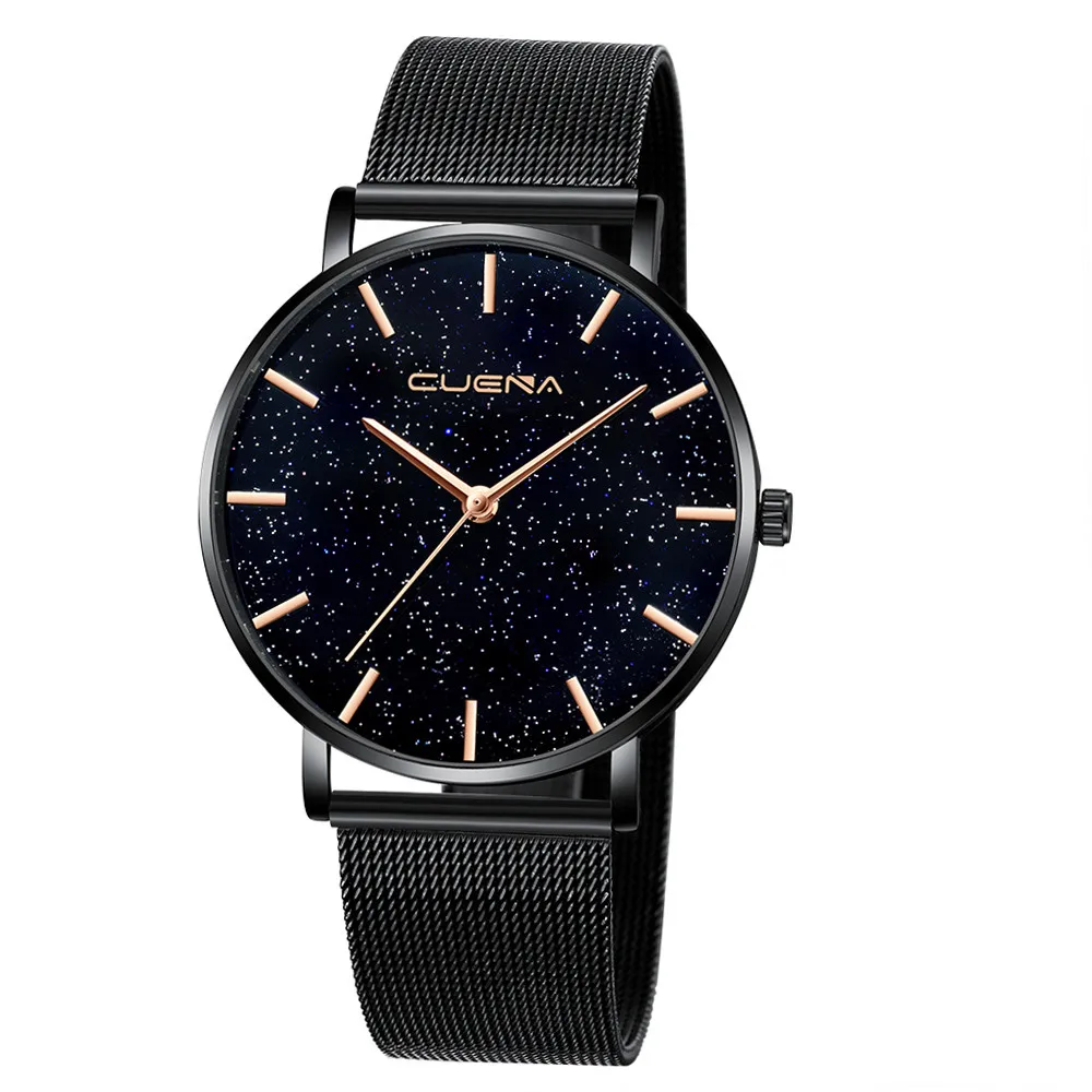 Женские часы Звездное небо Алмазный циферблат женские часы браслет CUENA наручные часы с ремешком-сеткой магнитные женские часы из нержавеющей стали часы