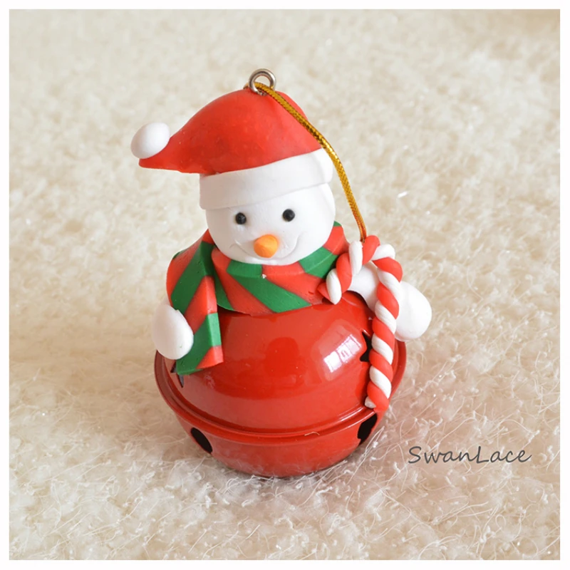 Jingle Bells-6pcs Рождественская елка украшения Висячие украшения аксессуары для дома цвет ключ подвеска с бубенчиками ремесла