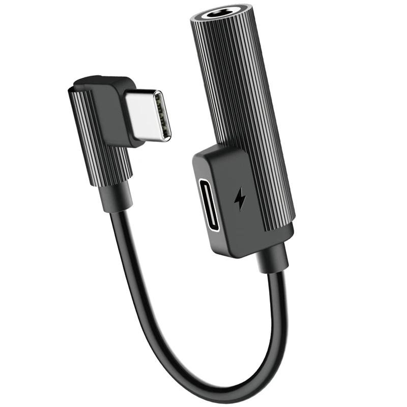 ROCK 2 в 1 usb type C до 3,5 мм разъем для наушников адаптер для samsung Xiaomi type-C OTG Aux аудио зарядное устройство адаптер для huawei P30 - Цвет: Black