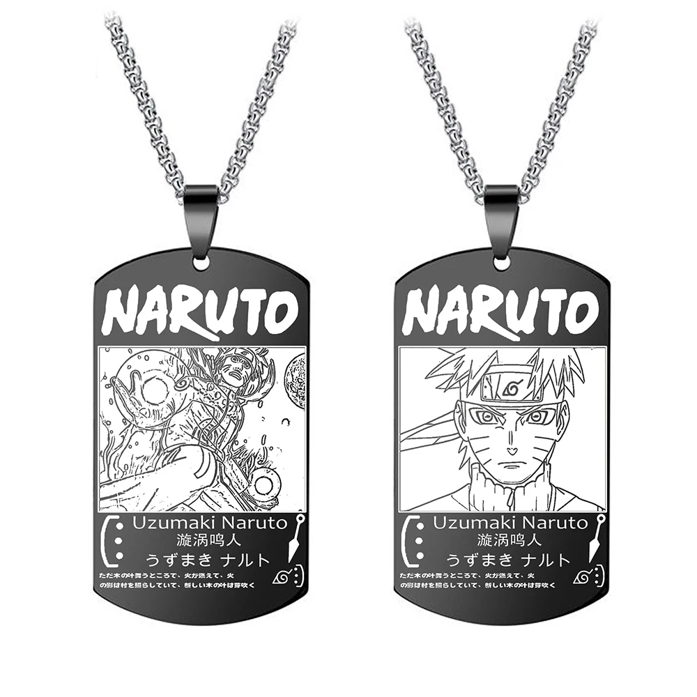 Narutos Pendant Necklace for Women Japanese Anime Accessories Itachi Titanium Jewelry Akatsuki Men's Neck Chain Gift Wholesale
