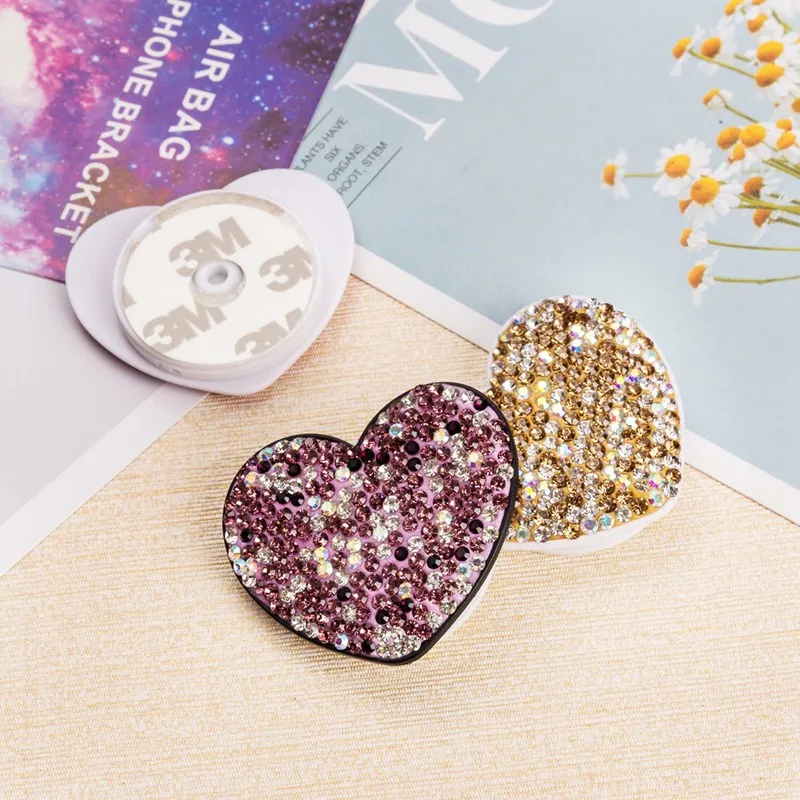 color heart diamond Multi-Function Phone Holder Grip Mount Socket Air Bag Bracket for mobile phone.20pcs/lot