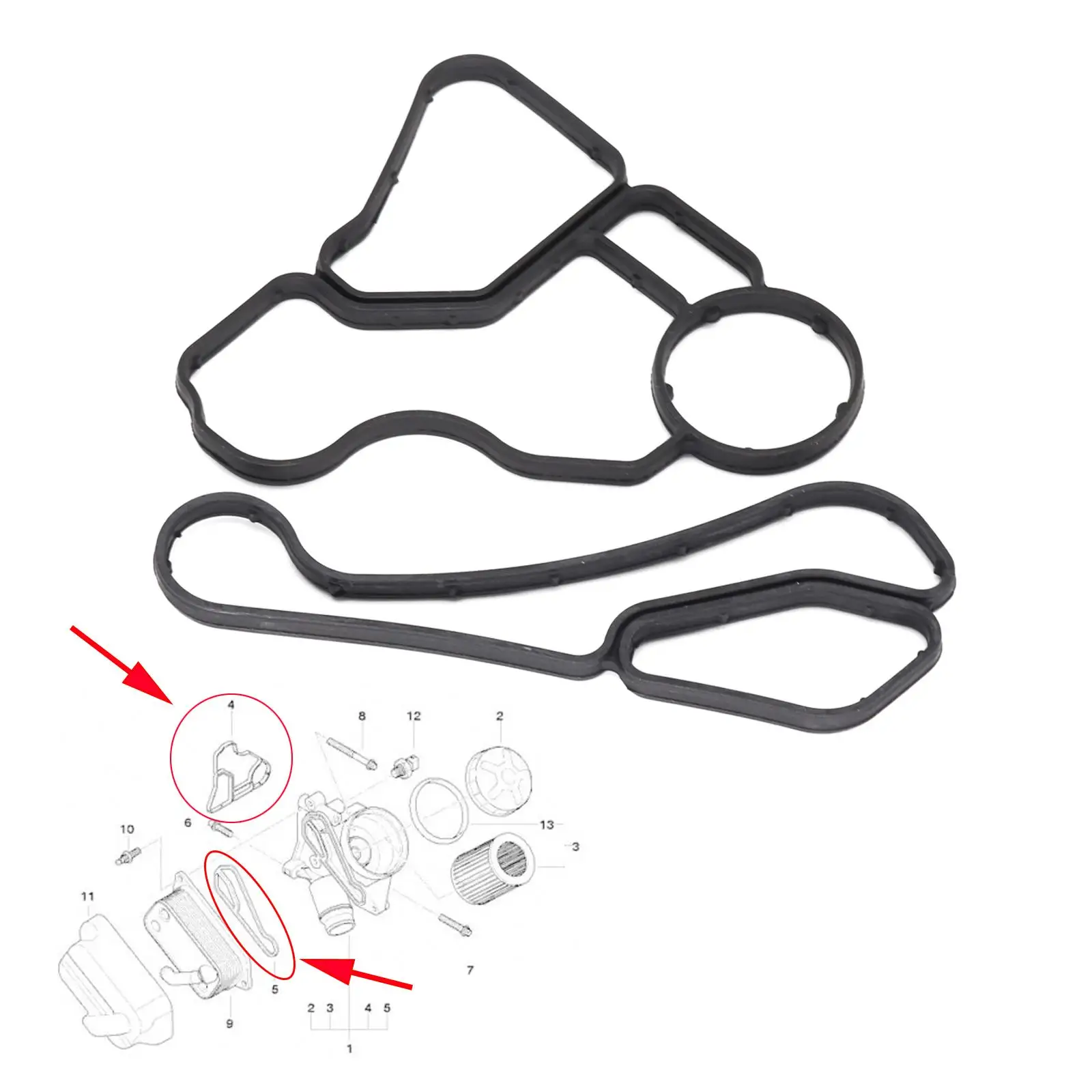 Engine Gasket Set For BMW 1 3 5 X3 X5 X6 N20 S55 N54 N55 3.0L Engine Oil Filter Housing Gasket Cooler Vehicle Parts Cover 11428637821 11428637820