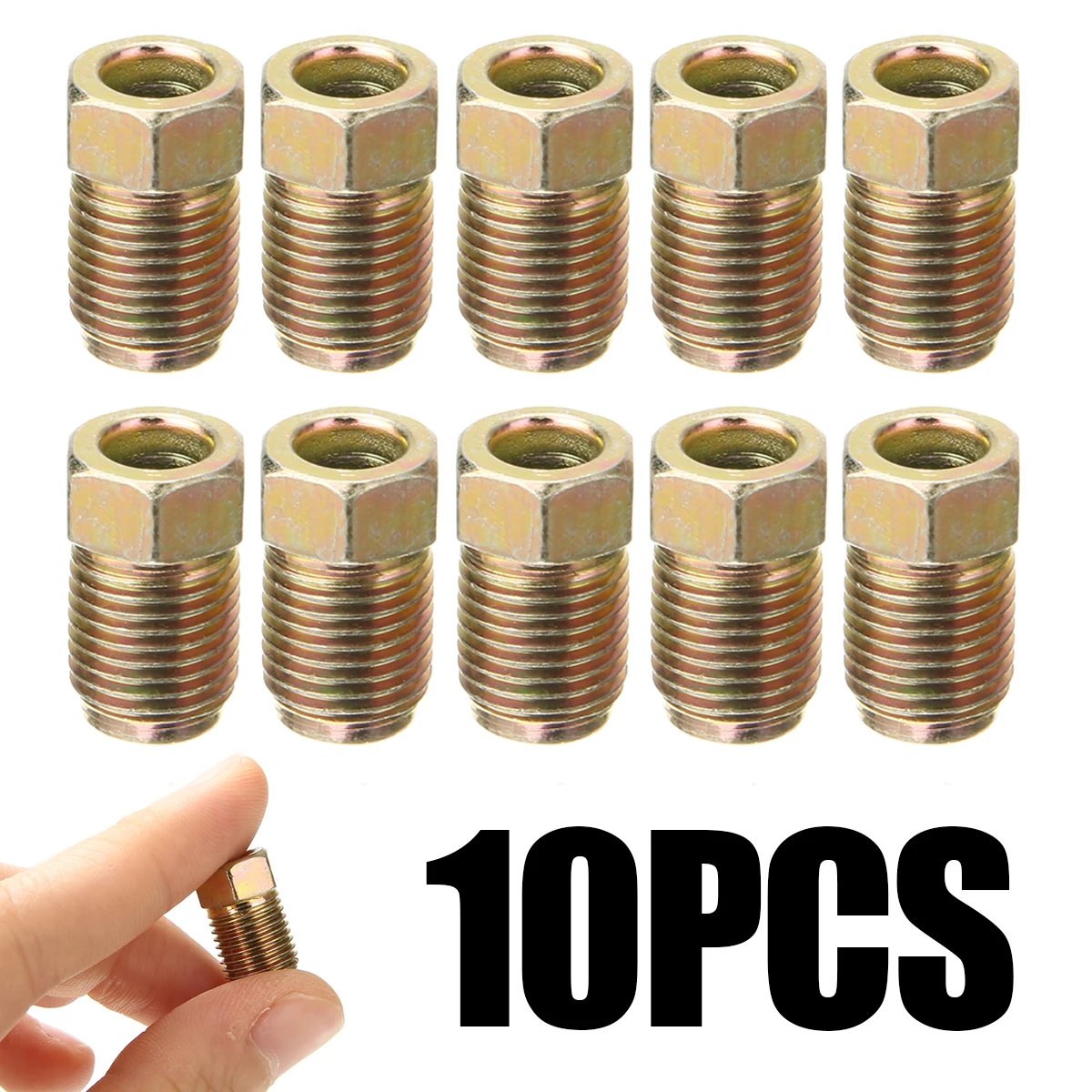 

10pcs/set 10mm x 1mm Male Short Brake Pipe Screw Nuts for 3/16" Metric Braking Tubes Auto Replacement