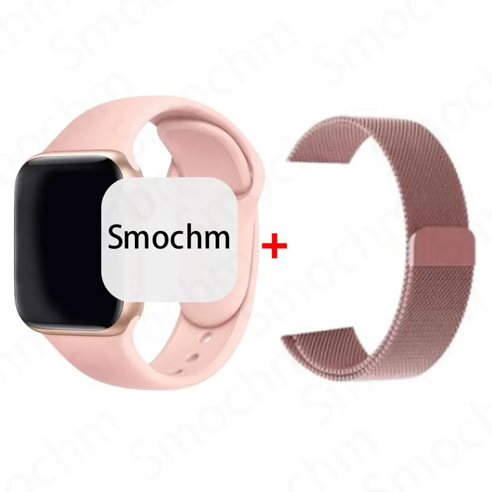 Smochm Samba IWO 11 Pro Bluetooth Смарт gps часы телефон серии 5 44 мм 1:1 VS IWO 10 9 MTK2503 умные часы для iOS iPhone Android - Цвет: RoseG and RoseGMila