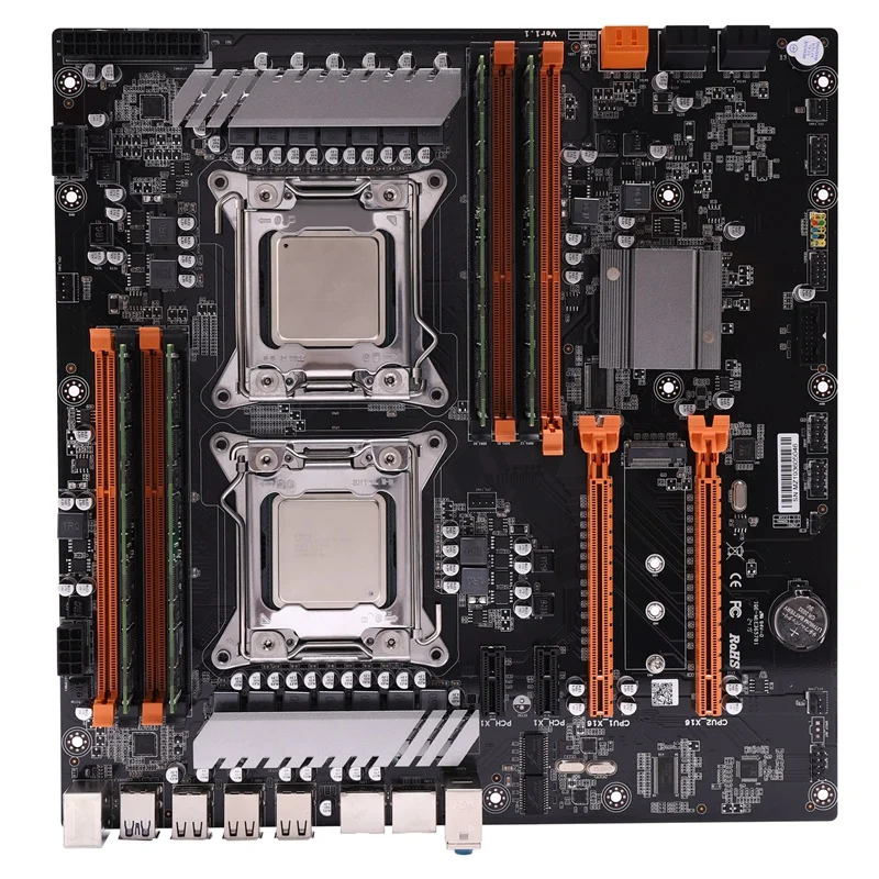X79 двойной процессор LGA2011 материнская плата с двойной Intel E5 2689 8-Ch 8x4GB 32G DDR3 ECC поддержка M.2 NVMe SATA3 USB3.0