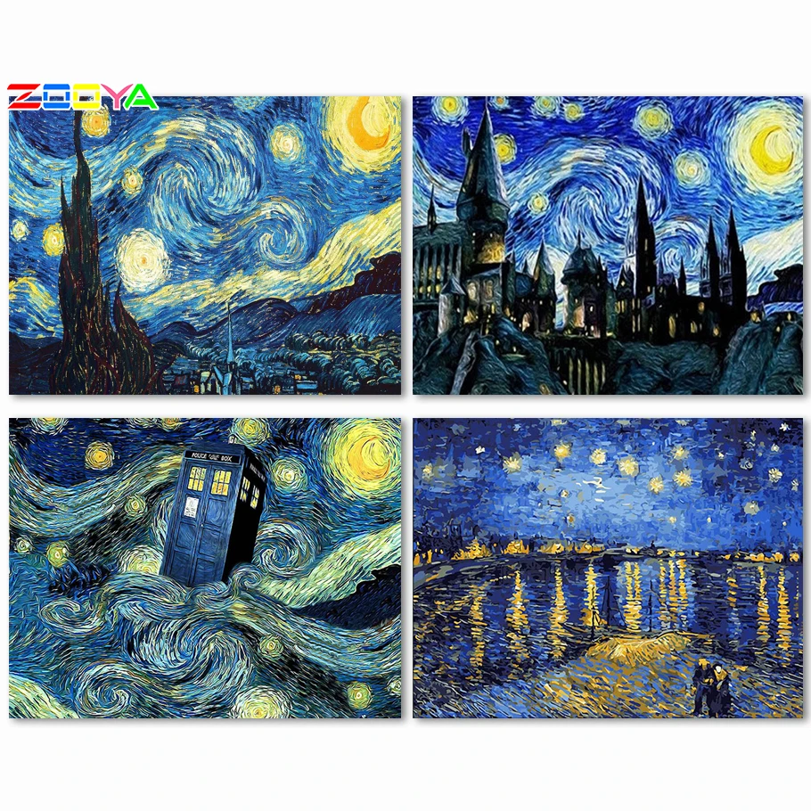 

Home Decoration DIY 5D Diamond Embroidery Van Gogh Starry Night Cross Stitch kits Abstract Oil Painting Resin Hobby Craft BJ342