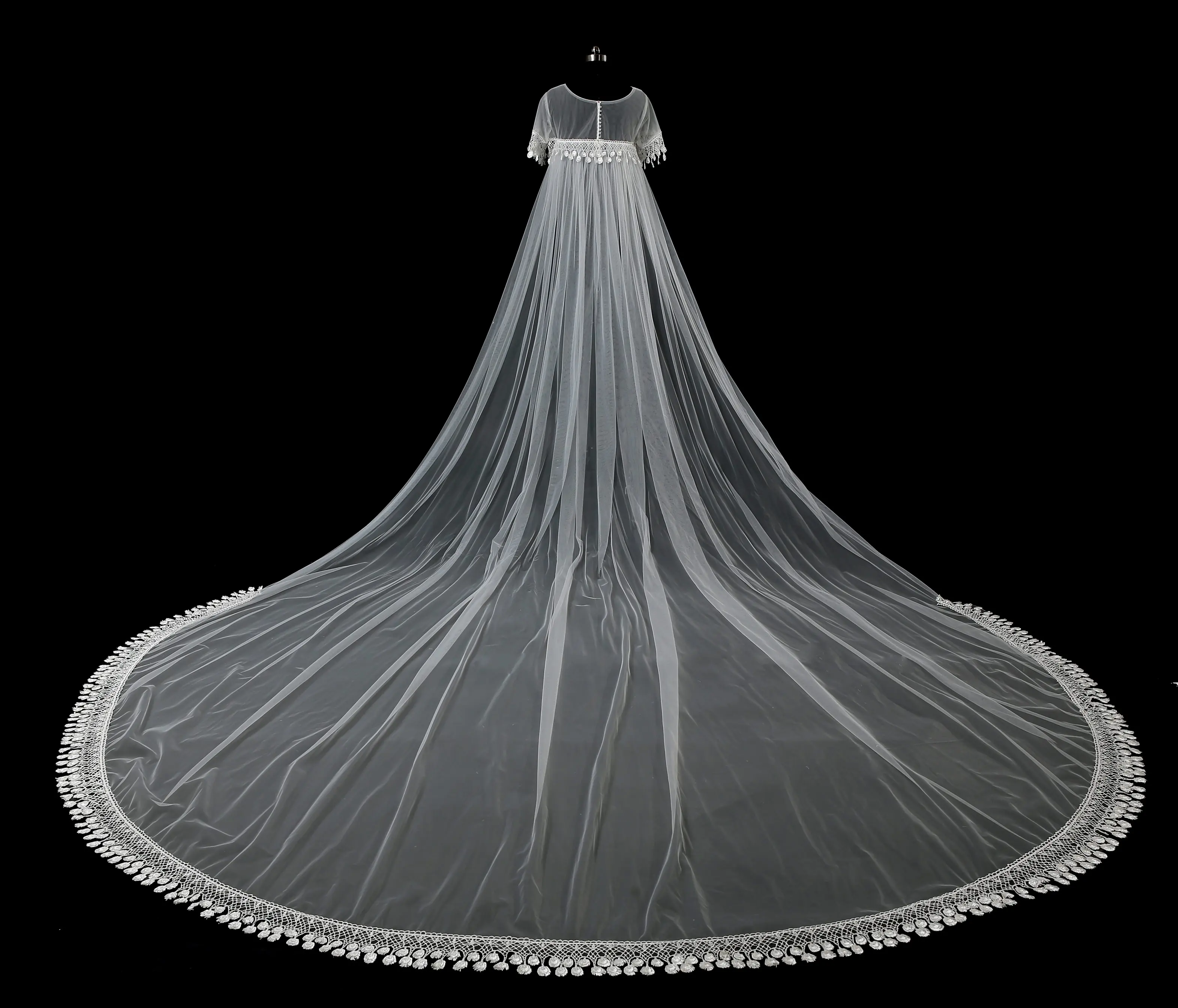 2020 White Wedding Veil 3 Meters Long Comb Lace Mantilla Cathedral Bridal Veils Wedding Accessories in Stock