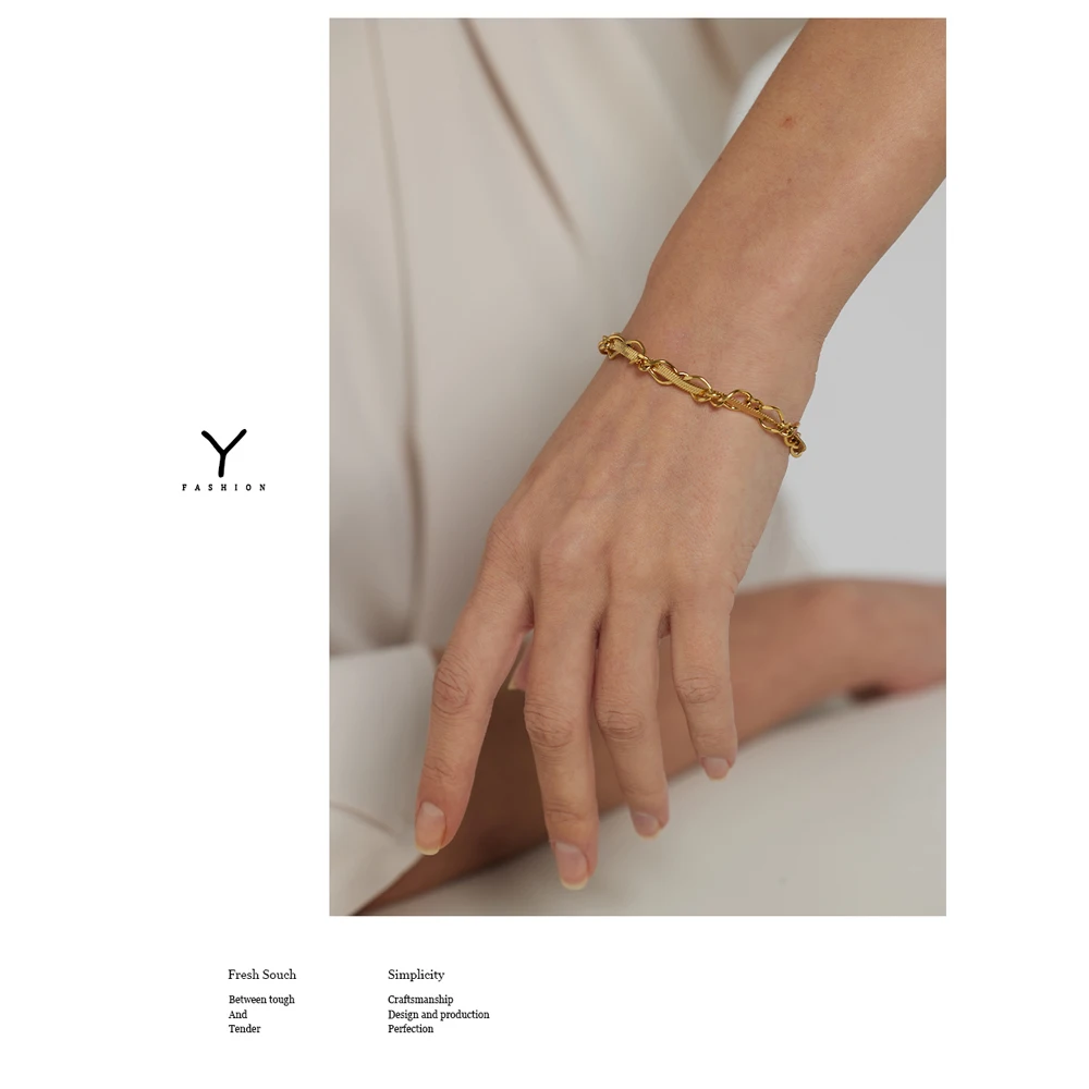 Stainless Steel Snake Chain Necklace Statement Texture Metal 18 K Collar Necklace - Image 5