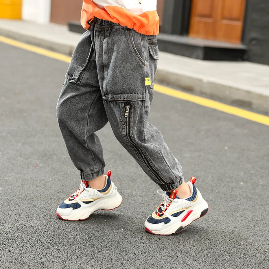Pants For Boy Loose Casual Boys Jeans Elastic Waist Jeans Kids Autumn Fashion Children's Jeans Clothes For Boys 6 8 10 12 14