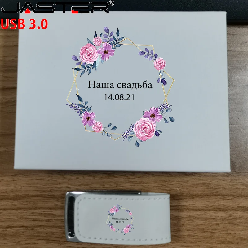 Jaster-usb Flash Drives u Disk Modelo Shell de Couro Logotipo Personalizado Gratuito Caixa Presente Pendrive Novo 3.0 4gb 8gb 16gb 32gb 128gb