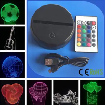 

HiMISS Touch Remote Control 3D Light Base for LED Night Light Colorful Gradient Lamp Black (without Light)