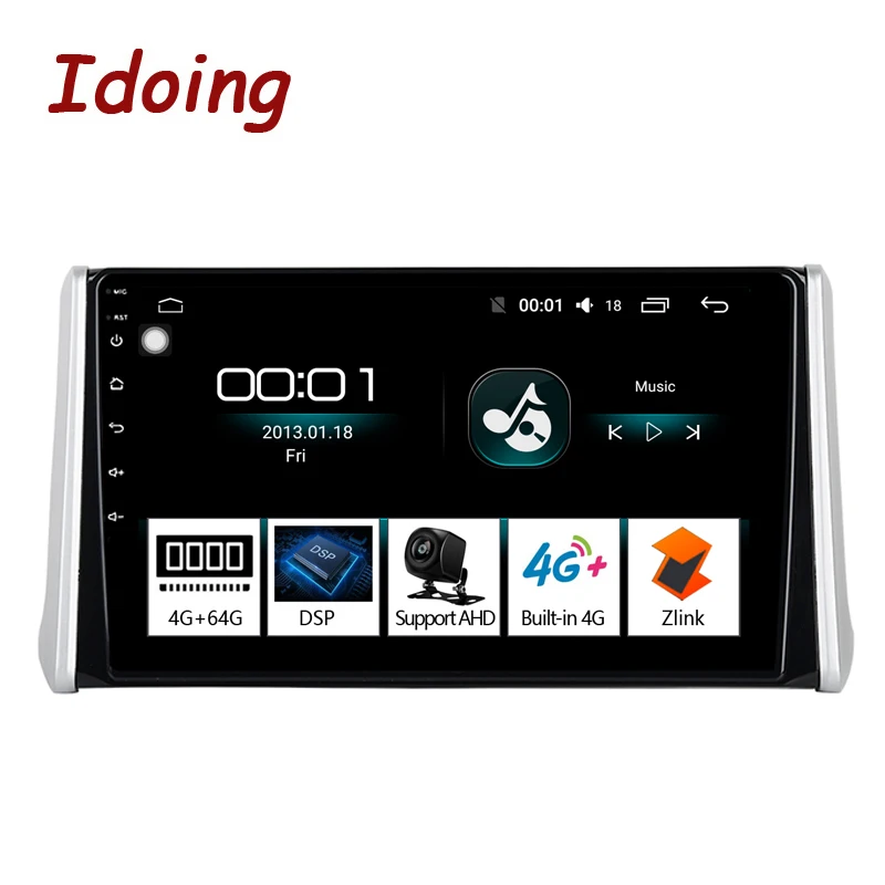 Idoing 10.2\4G+64G 2.5D Octa Core DSP Car Radio Android 8.1 Multimedia Player For Toyota RAV 4 2019 GPS Navigation Autoradio AHD Idoing 10.2\4G+64G 2.5D Octa Core DSP Car Radio Android 8.1 Multimedia Player For Toyota RAV 4 2019 GPS Navigation Autoradio AHD