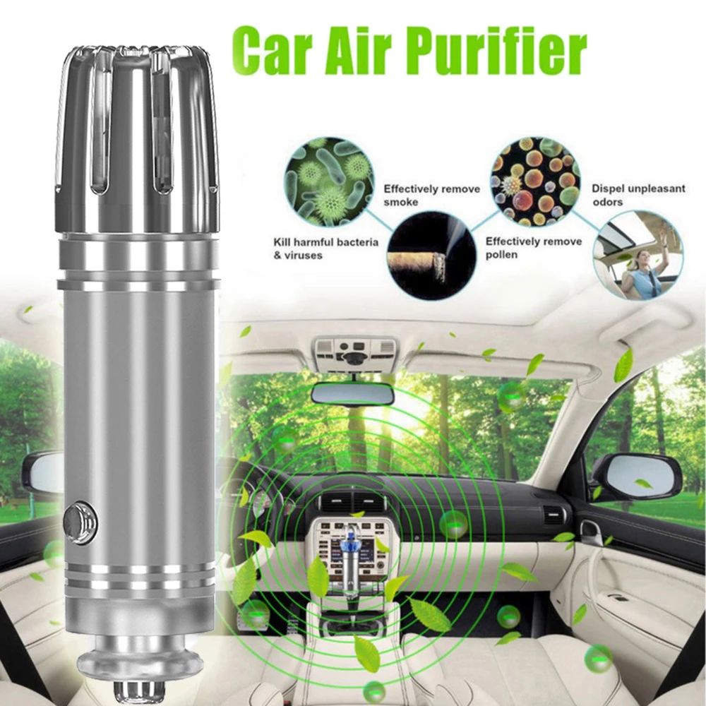 12V DC Car Air Purifier Ionizer Air Cleaner Ionic Air Freshener and Odor Eliminator Remove Smoking Smell Purifier Diffuser