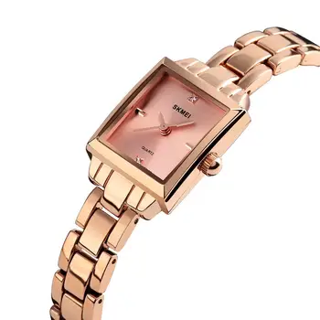 

SKMEI Fashion Quartz Watch Iced Out Diamond Women Watches Rose Gold Stainless Steel Lady Wristwatch Waterproof Female Clock Gift