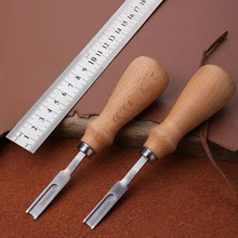 Ручной работы, французский стиль, кожаный край, ручная работа, деревянная ручка, skiver, широкий край лезвия, кожаный режущий нож, инструмент