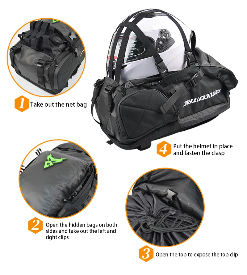 2020 Multifunction Motorcycle Backpack Motorcycle Tail Bag Motocross Helmet Bag Back Seat Bag Moto Luggage Waterproof (4)