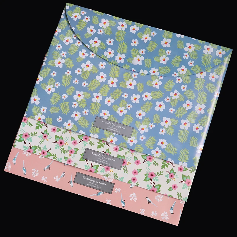 

Floral Little Flowers A4 File Folder Document Filing Bag Stationery Bag Carpeta File Bag Paper Document School Office Supplies