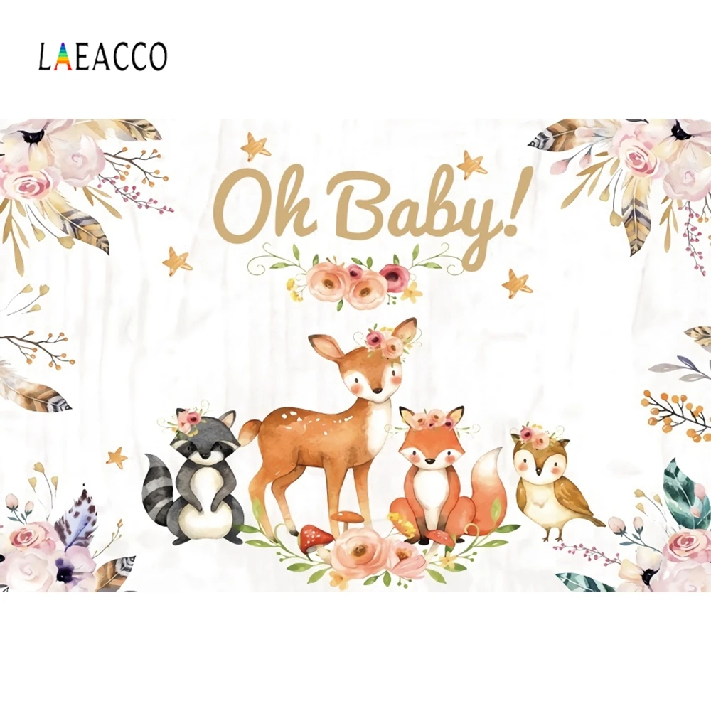 Laeacco фоны для фотосъемки в честь рождения ребенка цветущие цветы животные лиса на