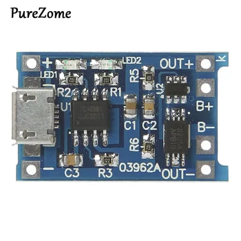 

Lithium Battery Charge+Protection 2-In-1 Circuit Board 5V 1A 2A Micro USB Module