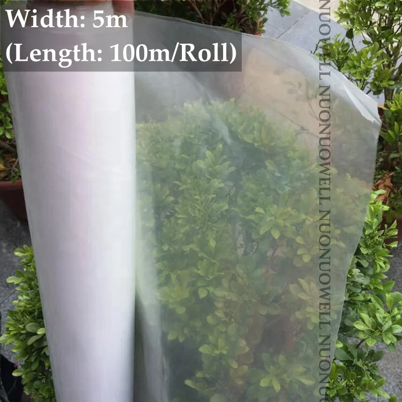 Width 5m L-100m 120 м/рулон 0,10 мм утолщенная сельскохозяйственная пластиковая парниковая пленка домашний сад наружная Брезентовая пленка растения сохраняют тепло - Цвет: Width 5m L-100m