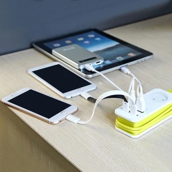 

Besegad EU Plug Power Strip Safety Surge Protector Power Strip with 1 AC Outlets and 4-Port USB Charging Ports for Home Office