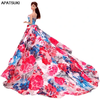 

Fashion Floral Dress for Barbie Doll Outfits Clothes for 1/6 BJD Dolls Formal Princess Wedding Dresses Best Gifts Kid Toy
