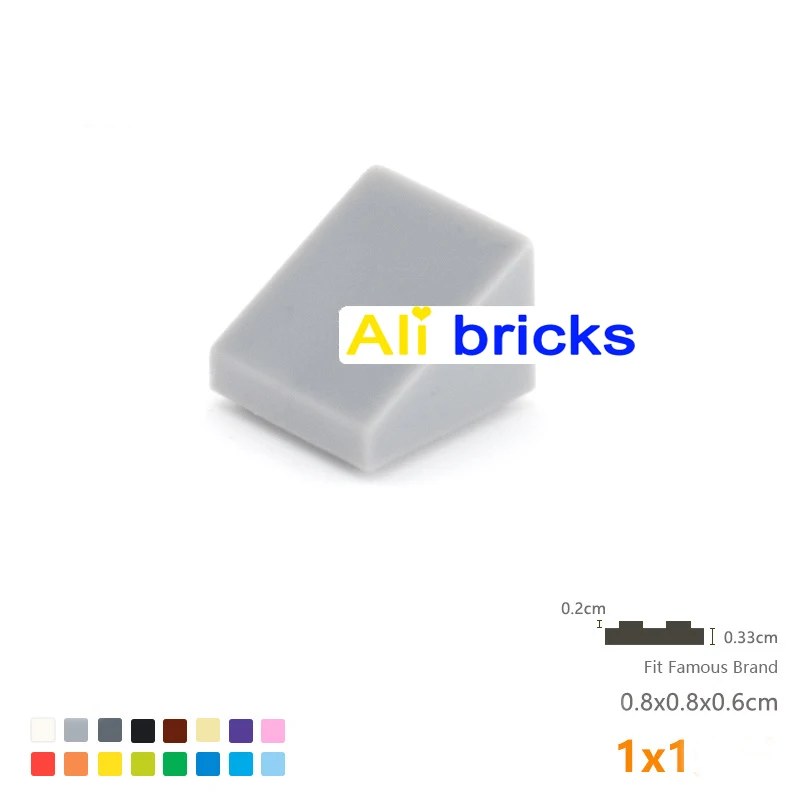 100pcs DIY Building Blocks Figure Smooth Bevel Bricks 1x1 Educational Creative Size Compatible With 54200 Toys for Children