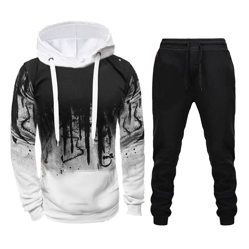 New Brand Tracksuit 2020 Fashion Hoodies For Men Sportswear Two Piece Sets Of Thick Hooded Pants 1