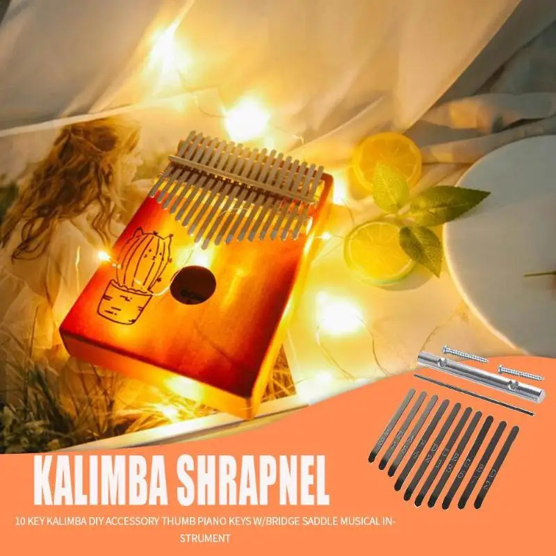 Thumb Piano Bridge Saddle 10 Keys Set Kit for Kalimba DIY Replacement Parts