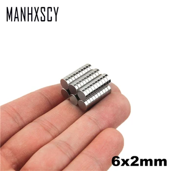 

50pcs Neodymium N35 Dia 6mm X 2mm Strong Magnets Tiny Disc NdFeB Rare Earth For Crafts Models Fridge Sticking magnet 6x2mm