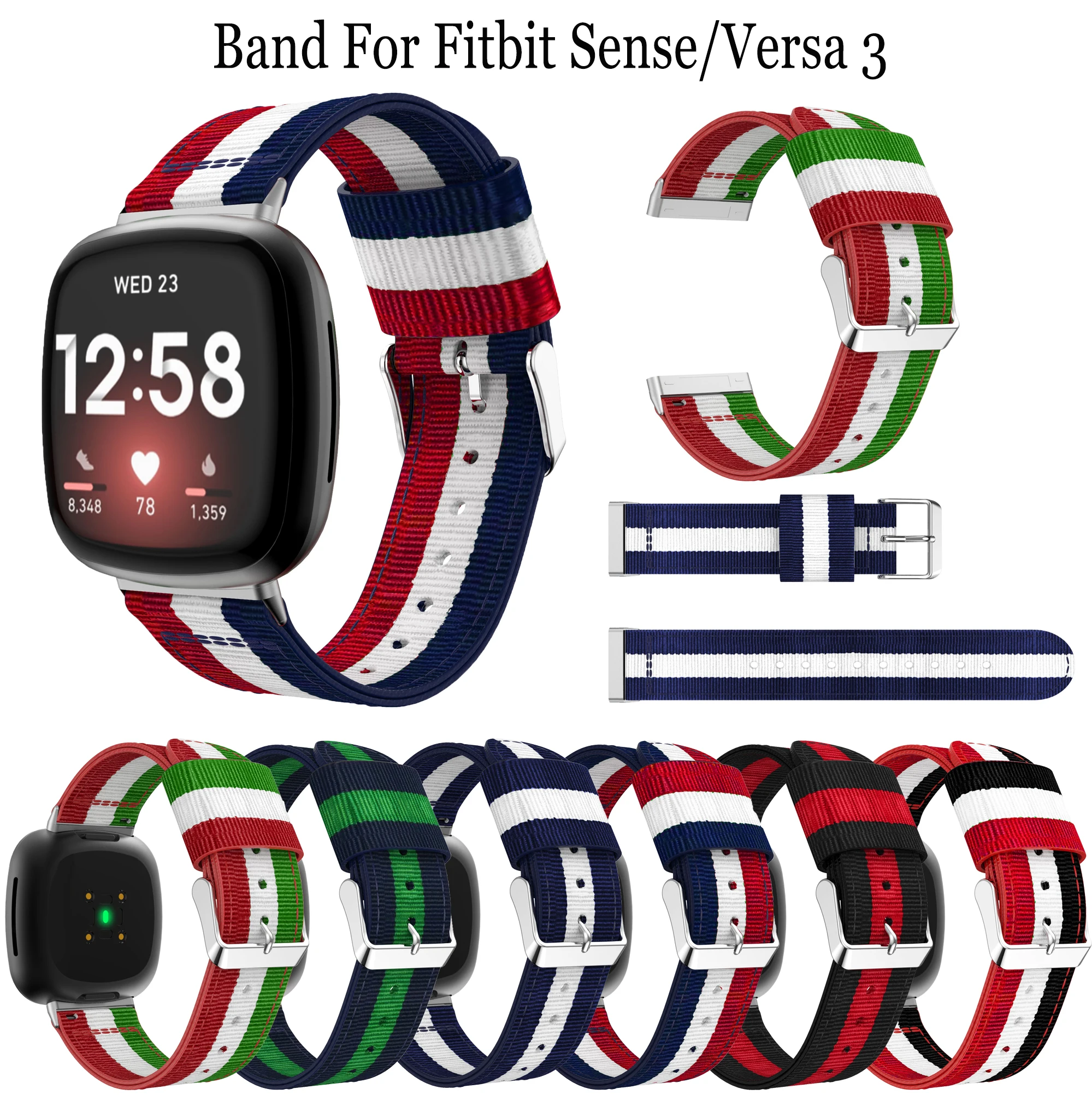 

Original Sport Nylon Strap Compatible For Fitbit Versa 3 Smart Watch Band Replacement Bracelet Watchband For Fitbit Sense Band