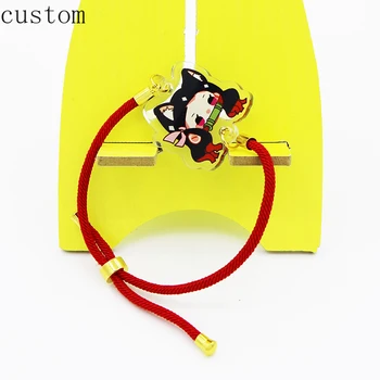 

Personalized Anime Red Rope Bracelet with Custom Photo Bracelets for Lovers Family Custom Print Name Acrylic Bracelets