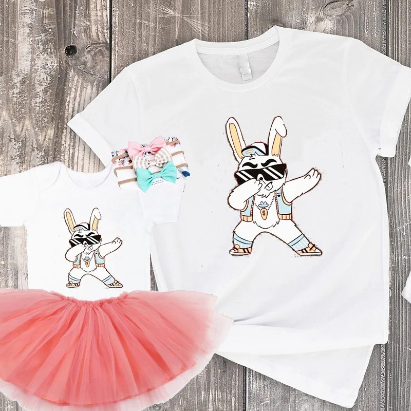 

Baby Girl Clothes Big Sister Mommy and Me Look Mom and Baby Clothes Bunny Funny Easter Matching Family Outfits