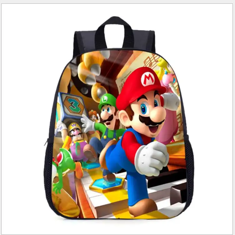 Mochila de 13 pulgadas con estampado 3D de Mario para niños, morral infantil de dibujos animados para guardería
