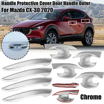 

Car Door Handle Protective Cover Door Handle Outer Bowls Trim Chrome For Mazda CX-30 2020 Exterior Door Handles Covers