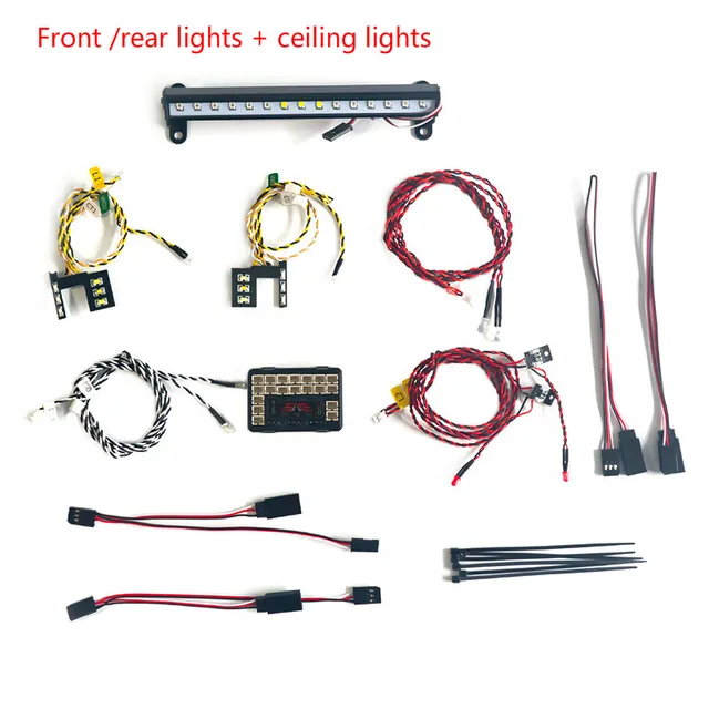 TRX4FT Front /rear Lamp Climbing Roof Lamp Integrated Control Lamp IC Lamp Set Led Remote Control Vehicle Retrofit